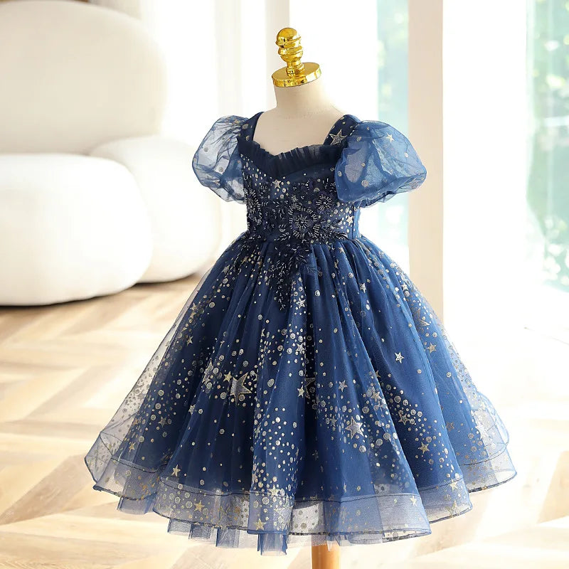 KMK - Star Sequins Blue Dress