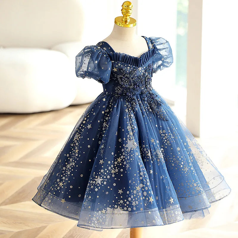 KMK - Star Sequins Blue Dress