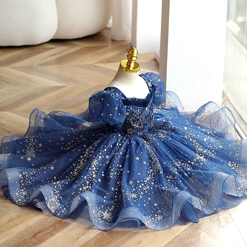 KMK - Star Sequins Blue Dress