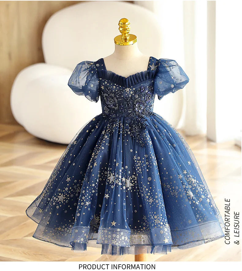 KMK - Star Sequins Blue Dress