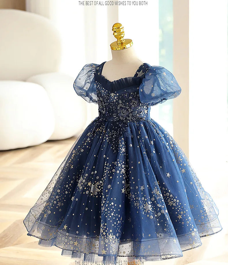 KMK - Star Sequins Blue Dress