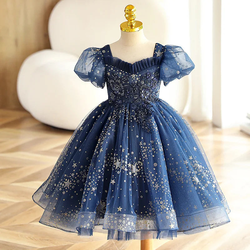 KMK - Star Sequins Blue Dress