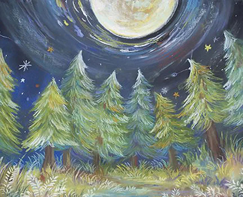 KMK - Starry Night Forest Watercolour Backdrop