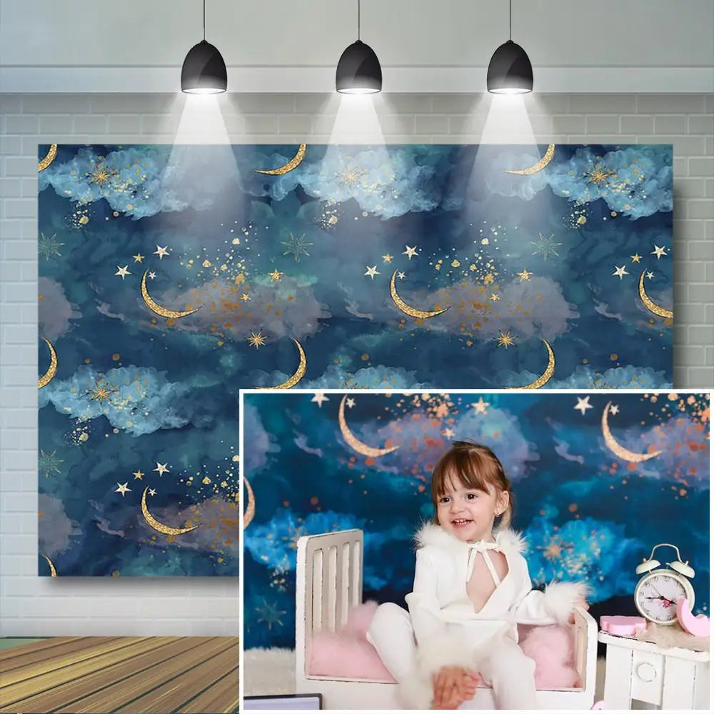 KMK - Stars and moons Watercolour Backdrop