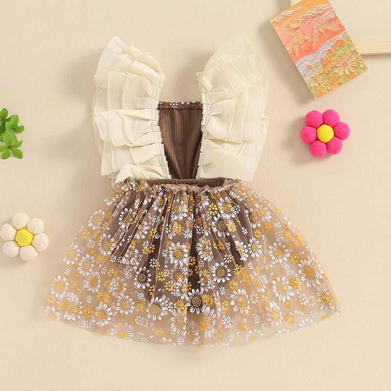 KMK - Sunflowers Tulle Romper Dress