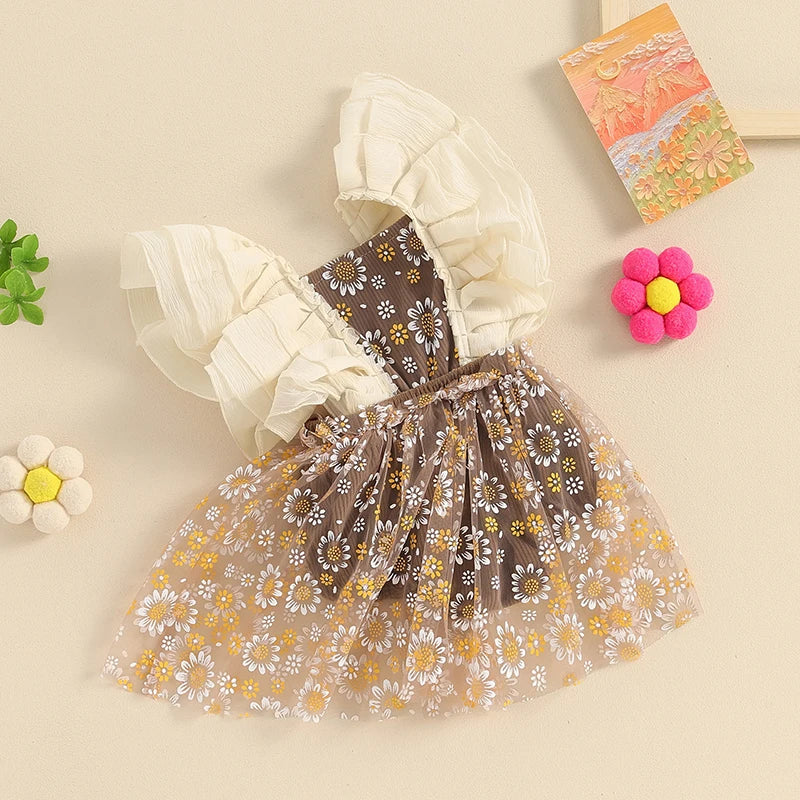 KMK - Sunflowers Tulle Romper Dress