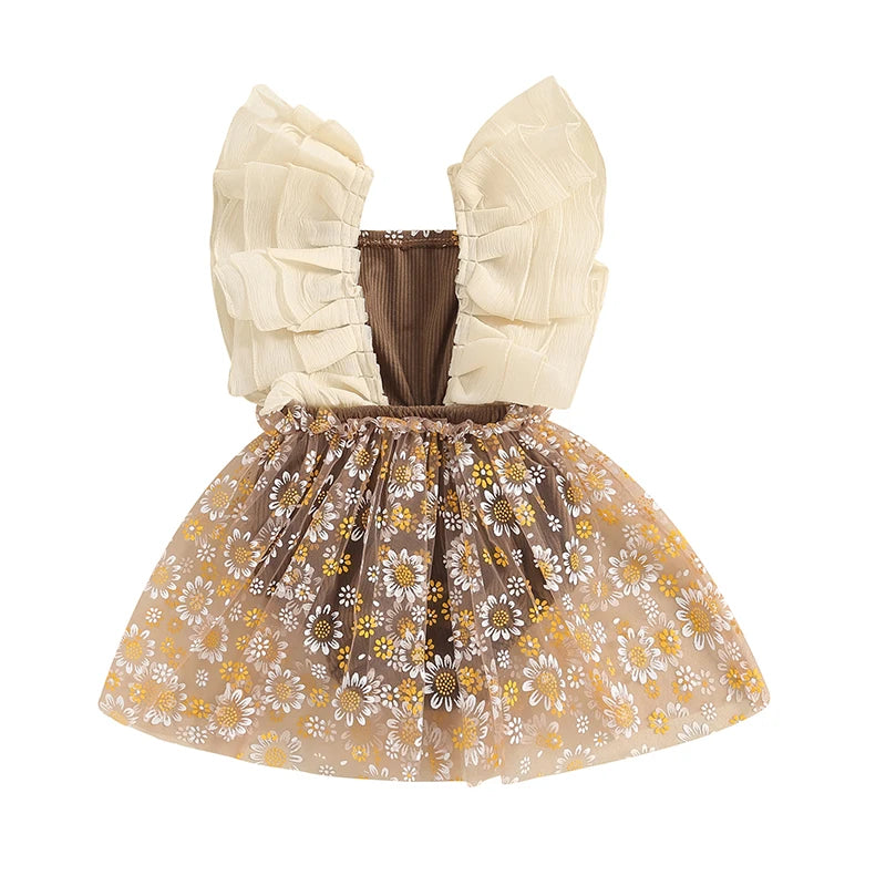 KMK - Sunflowers Tulle Romper Dress