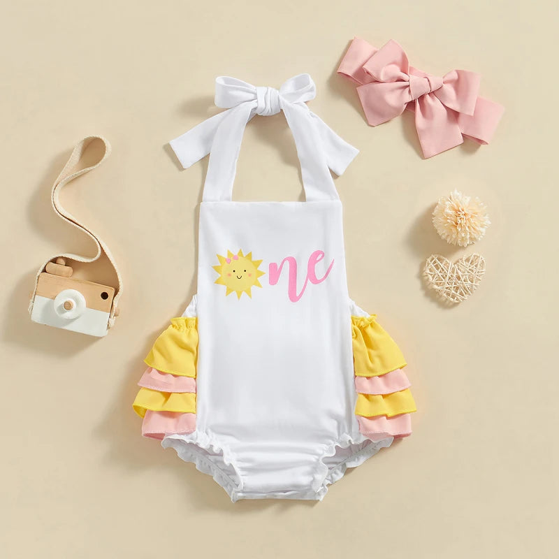 KMK - Sunny Birthday Romper + Headband