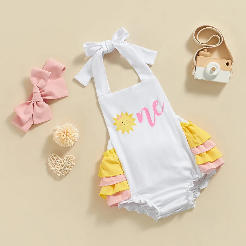 KMK - Sunny Birthday Romper + Headband