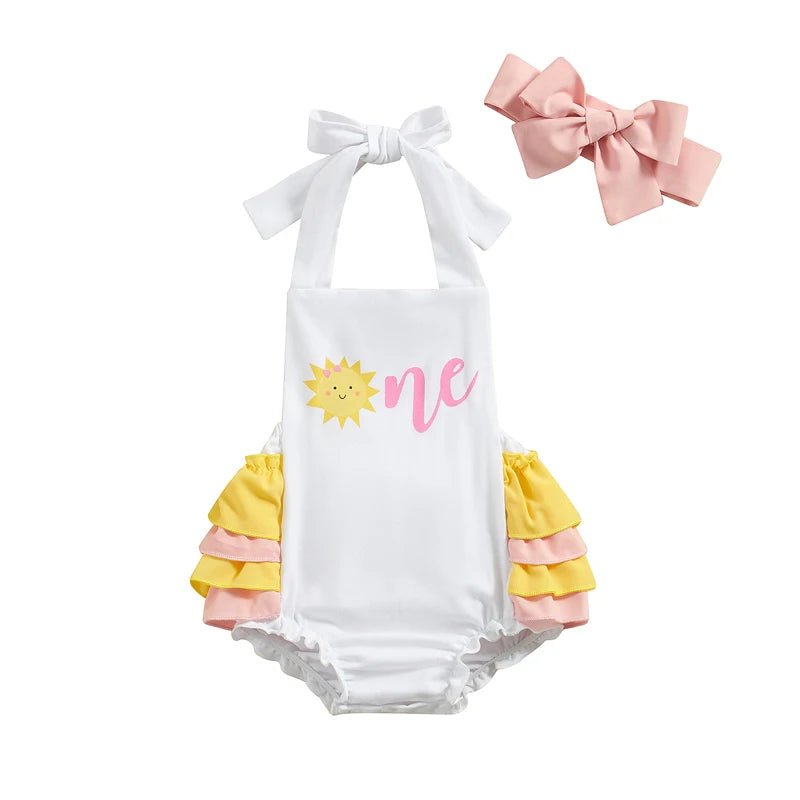 KMK - Sunny Birthday Romper + Headband