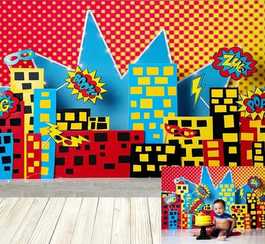 KMK - Superhero City Backdrop