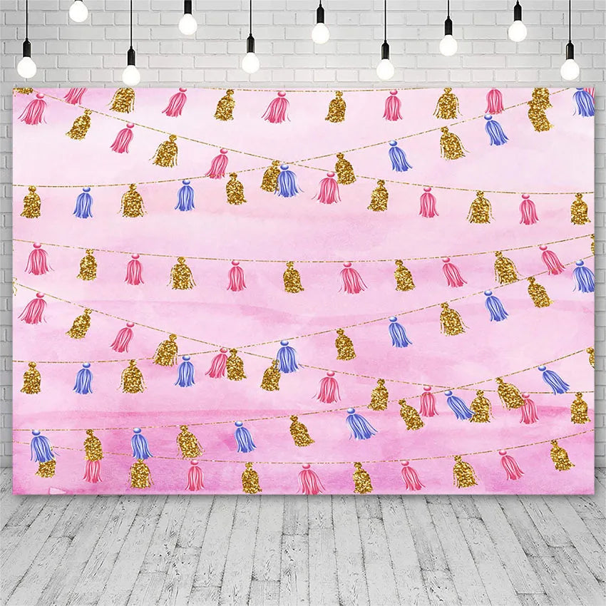 KMK - Tassel Pink Photography Backdrop