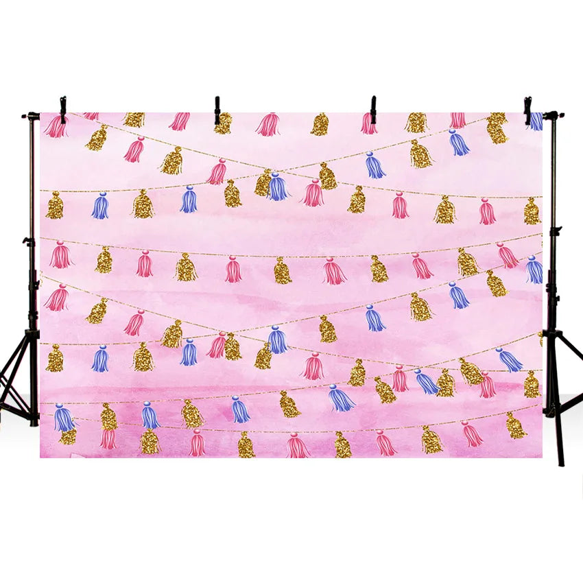 KMK - Tassel Pink Photography Backdrop