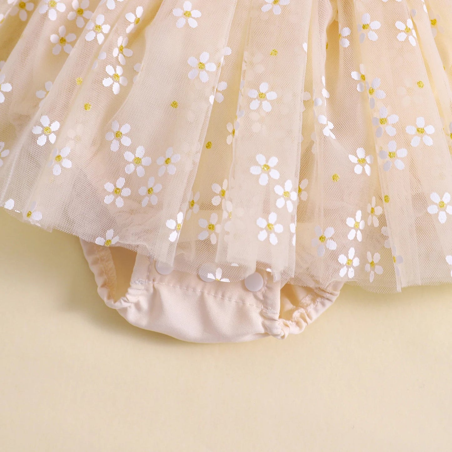 KMK - Tulle Daisy Romper Dress + Headband