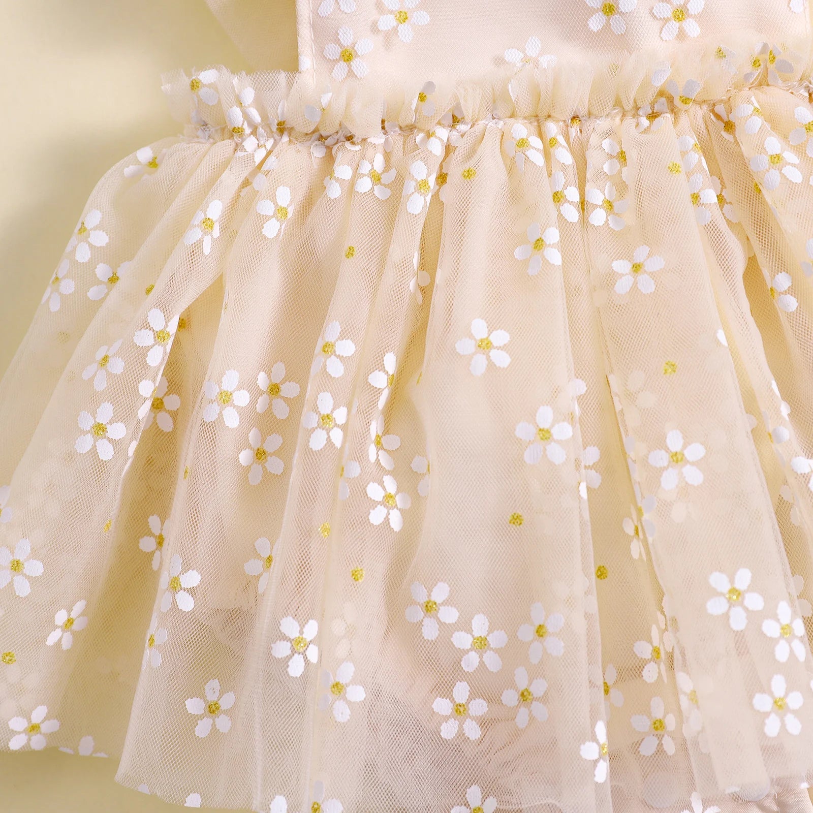 KMK - Tulle Daisy Romper Dress + Headband