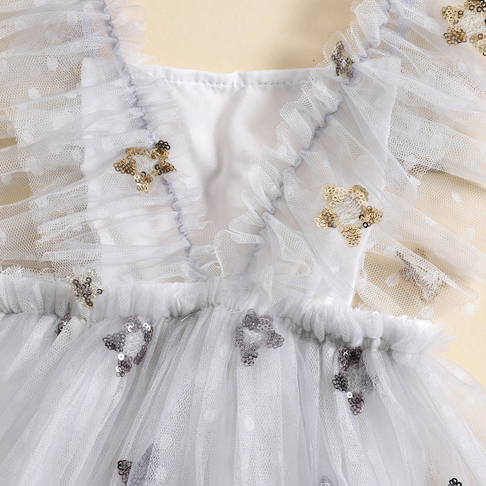 KMK - Tulle Sequins Romper Dress