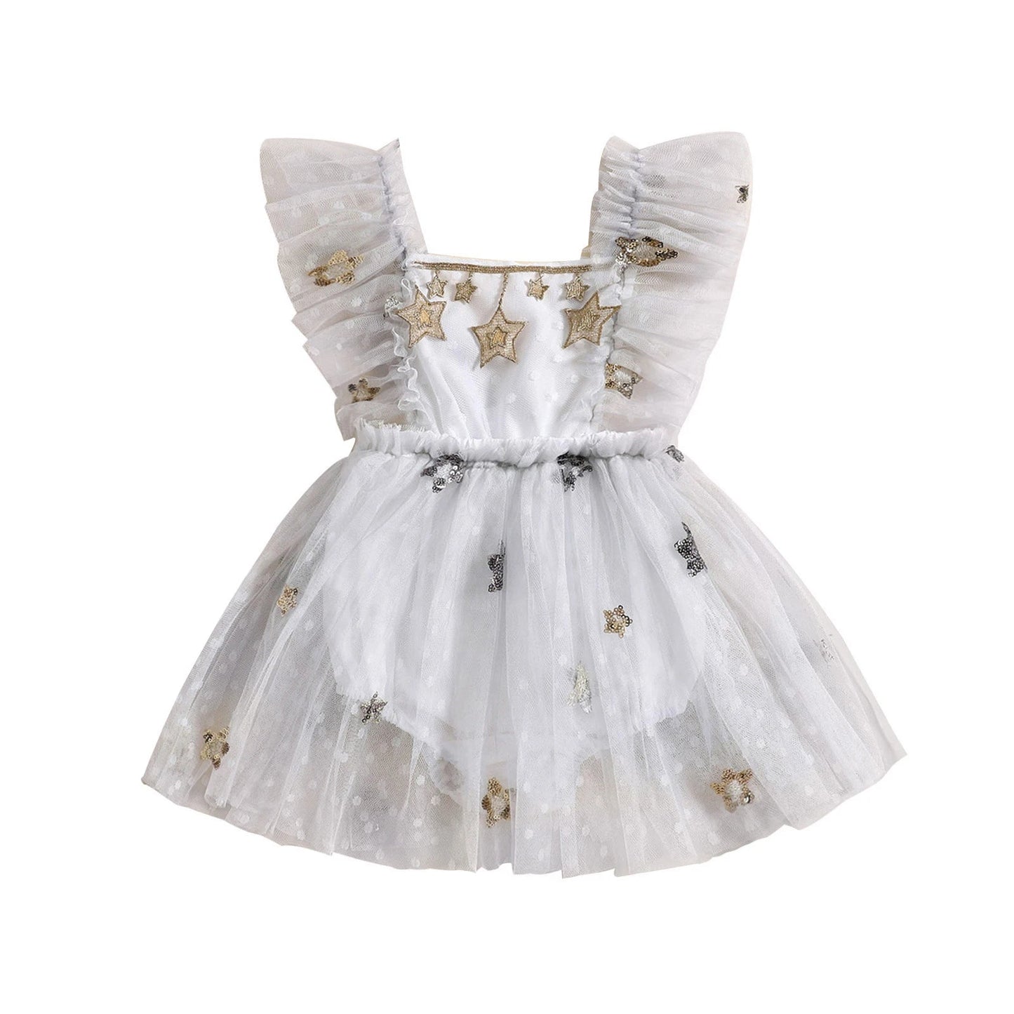 KMK - Tulle Sequins Romper Dress