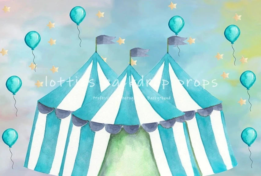 KMK - Turquoise Big Circus Tent Backdrop