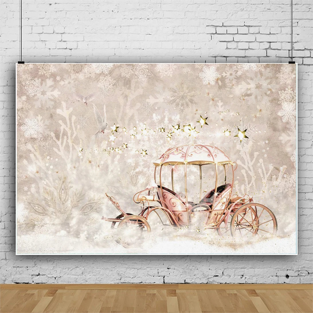 KMK - Unicorn Carriage Glitter Photography Backdrop