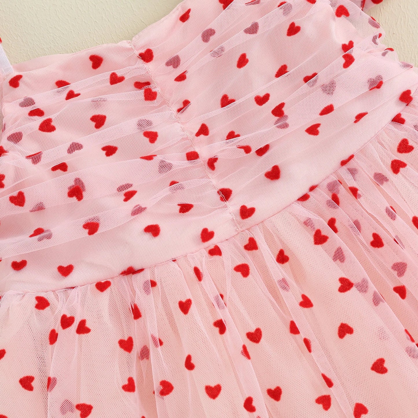 KMK - Valentine’s Heart Print Tulle Dress