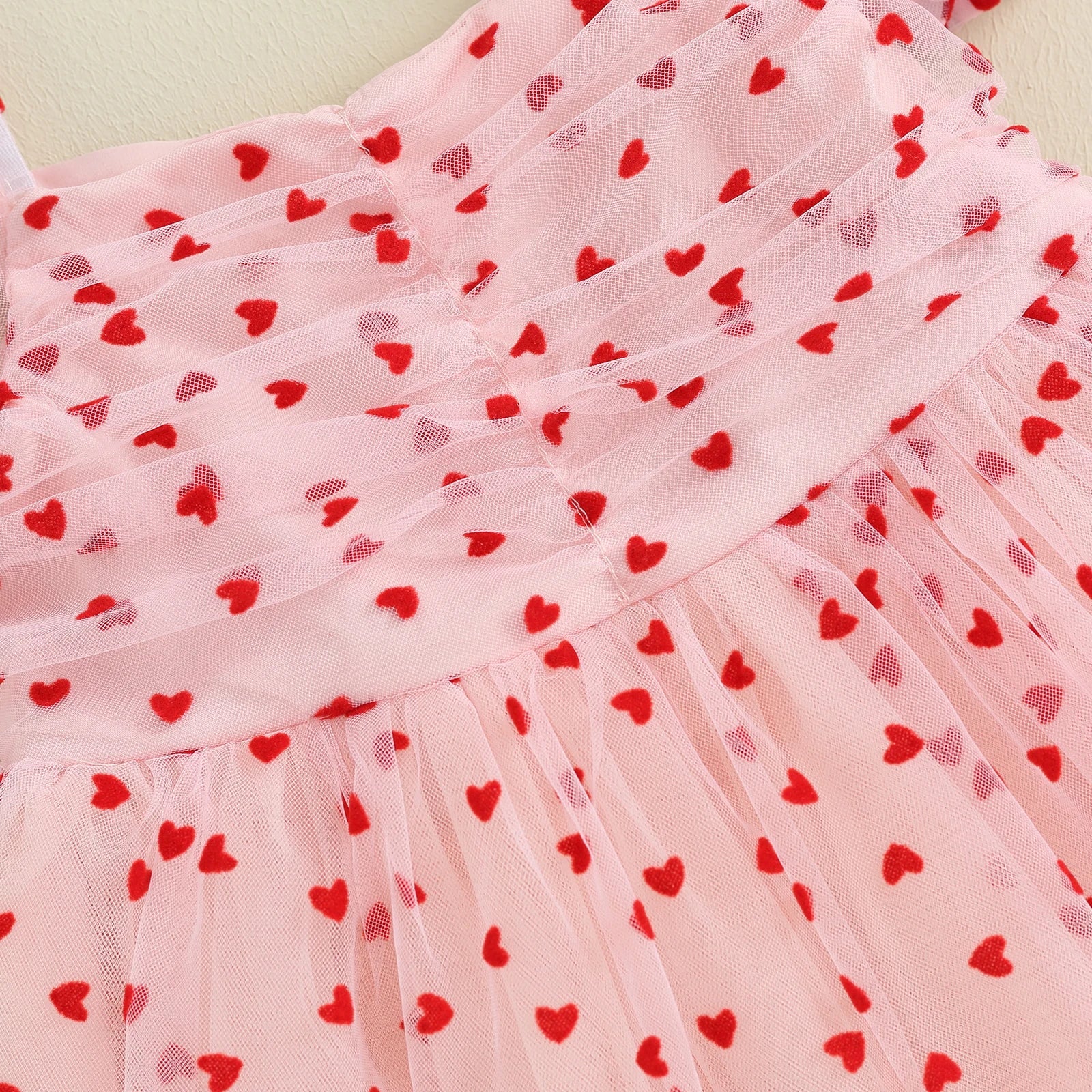 KMK - Valentine’s Heart Print Tulle Dress