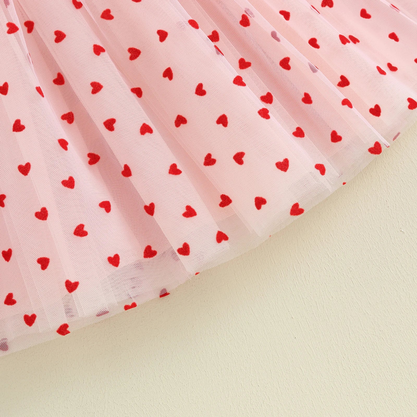 KMK - Valentine’s Heart Print Tulle Dress