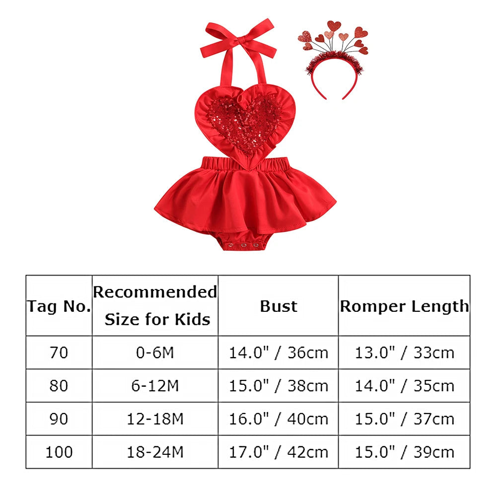 KMK - Valentines Heart Red Romper/Dress Set