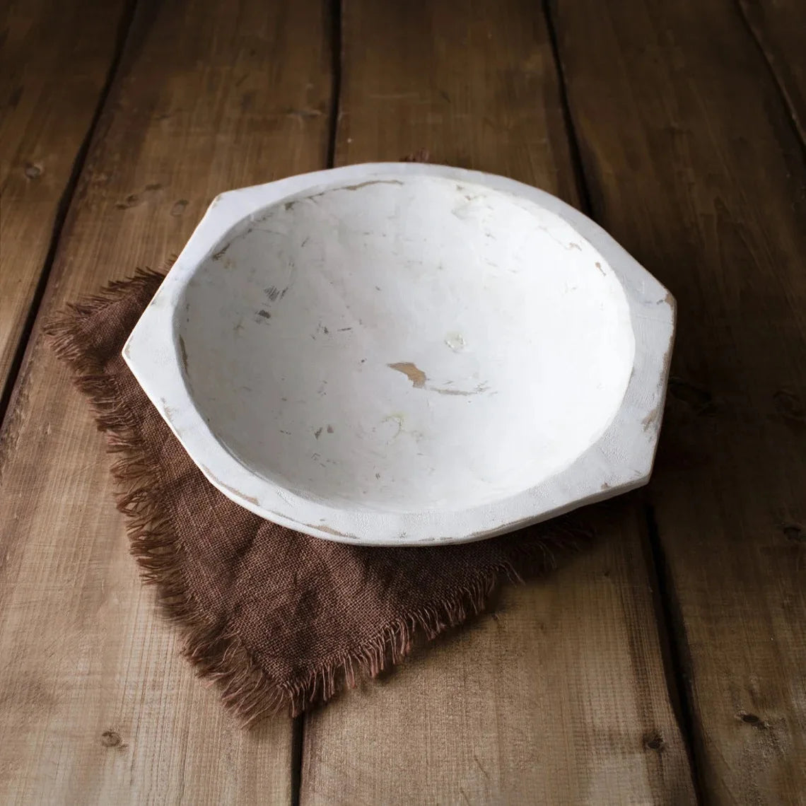 KMK - Vintage Round Wooden Basin Prop