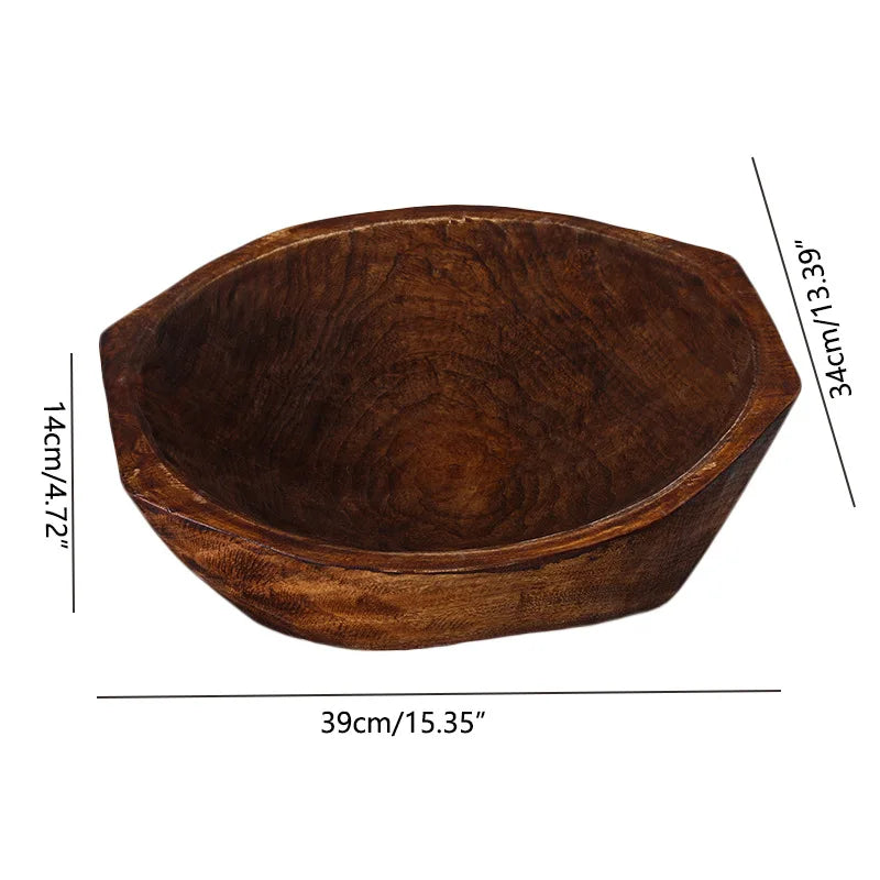 KMK - Vintage Round Wooden Basin Prop