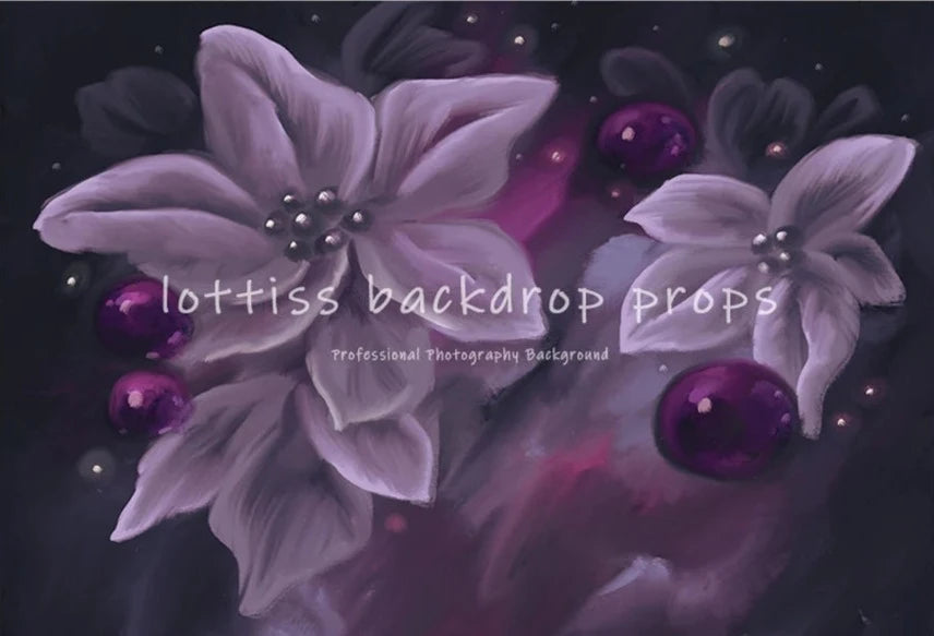 KMK - Violet Glitter Flower Backdrop