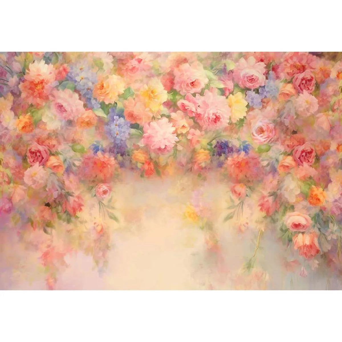 KMK - Watercolor Spring Flower Painting Poly Photography Backdrop