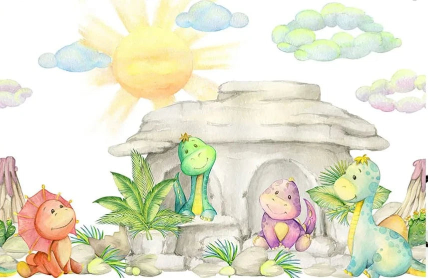 KMK - Watercolour Dinos Backdrop