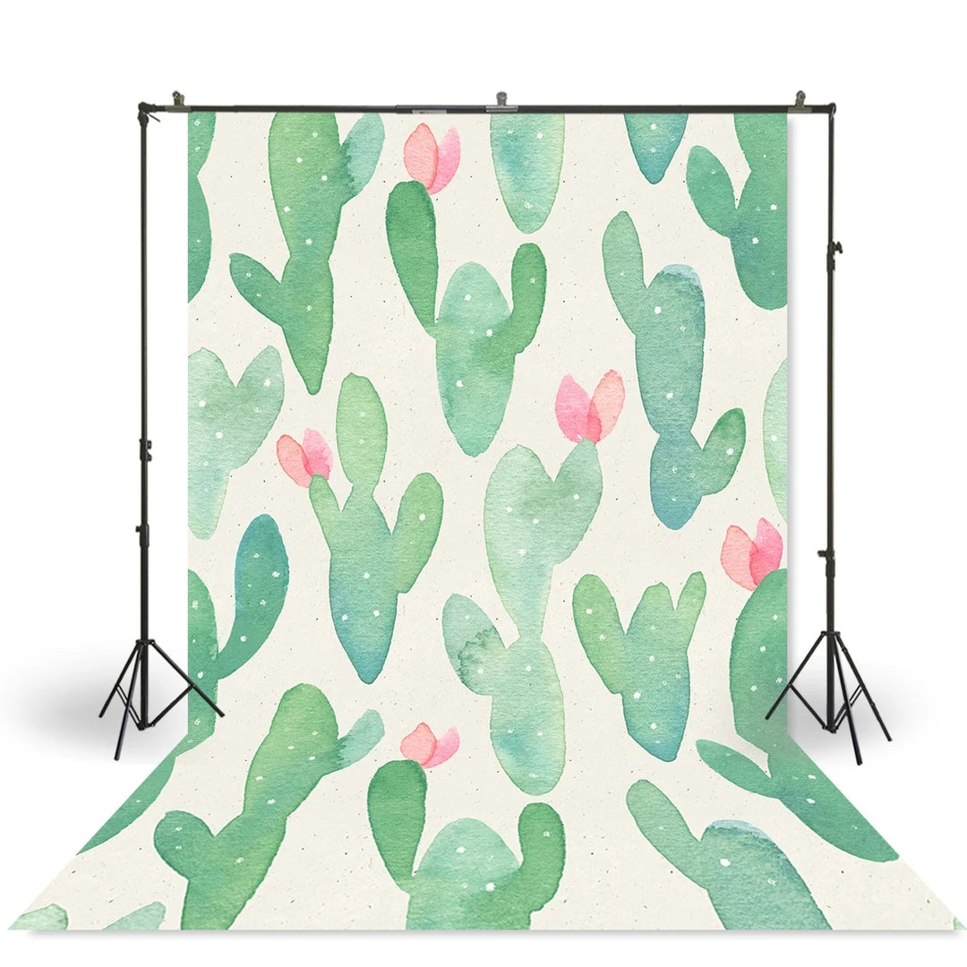 KMK - Watercolour Painted Cactus Backdrops