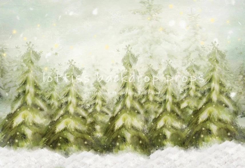 KMK - Watercolour Snowy Forest Backdrop