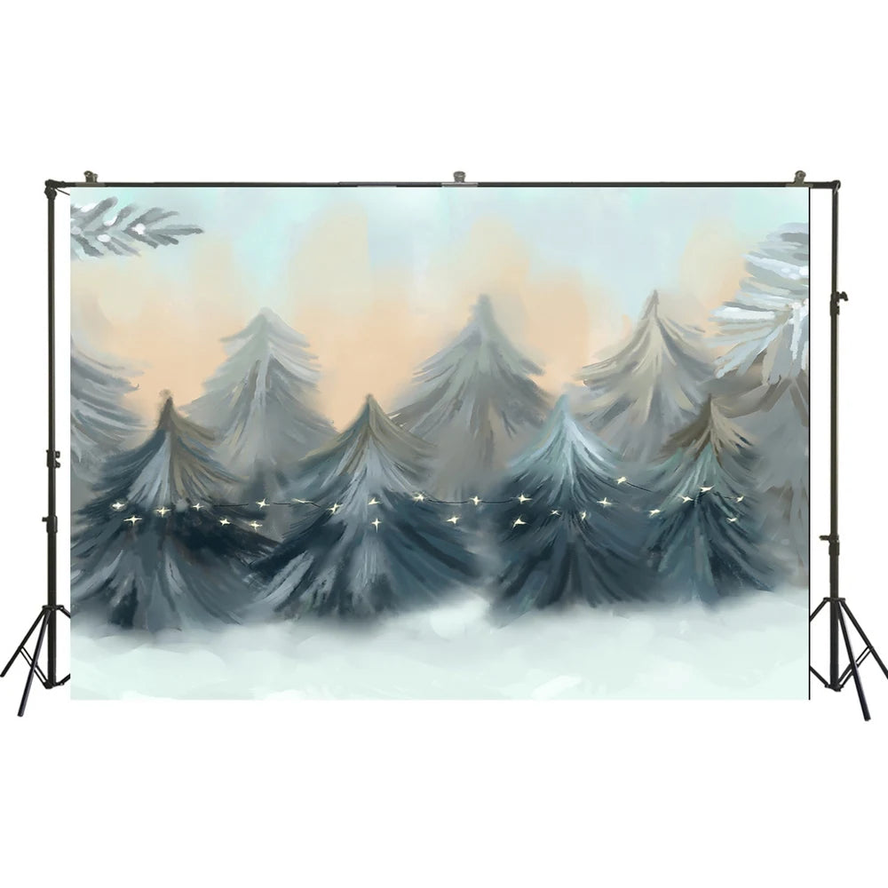 KMK - Watercolour Winter Forest Backdrop