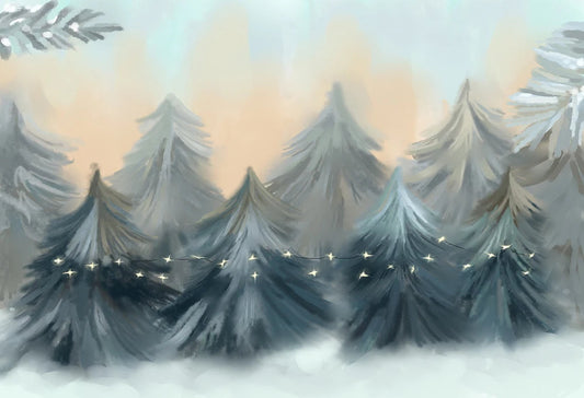 KMK - Watercolour Winter Forest Backdrop