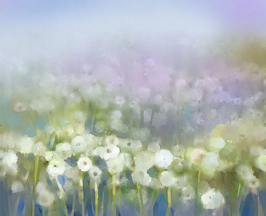 KMK - White Floral Field Watercolour Backdrop