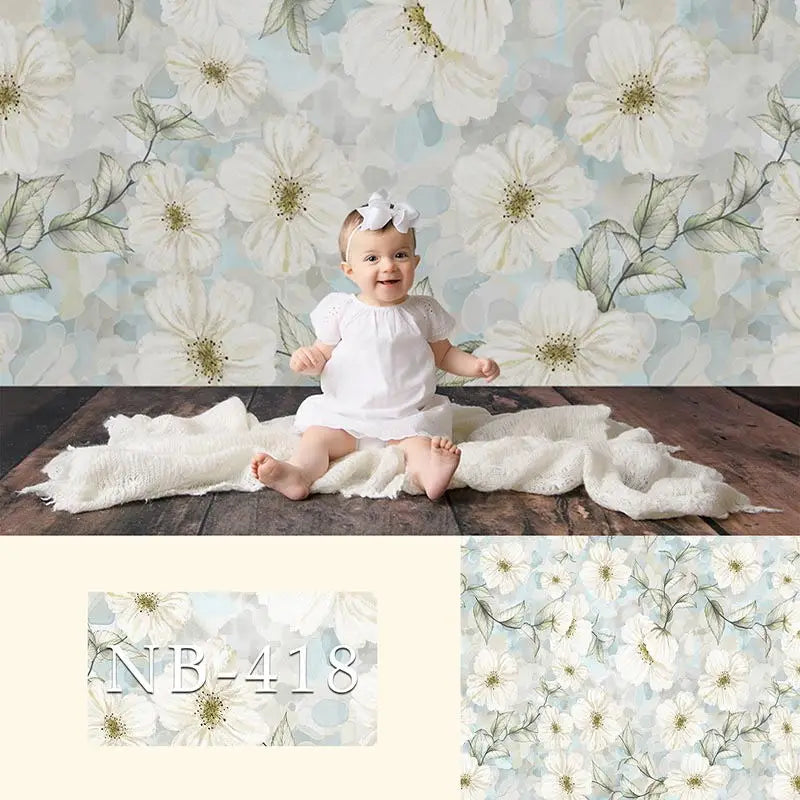 KMK - White Flower Watercolour Backdrop