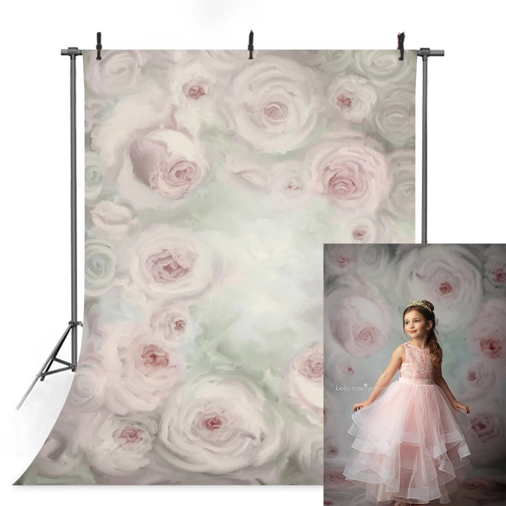 KMK - White Peonies watercolour backdrops