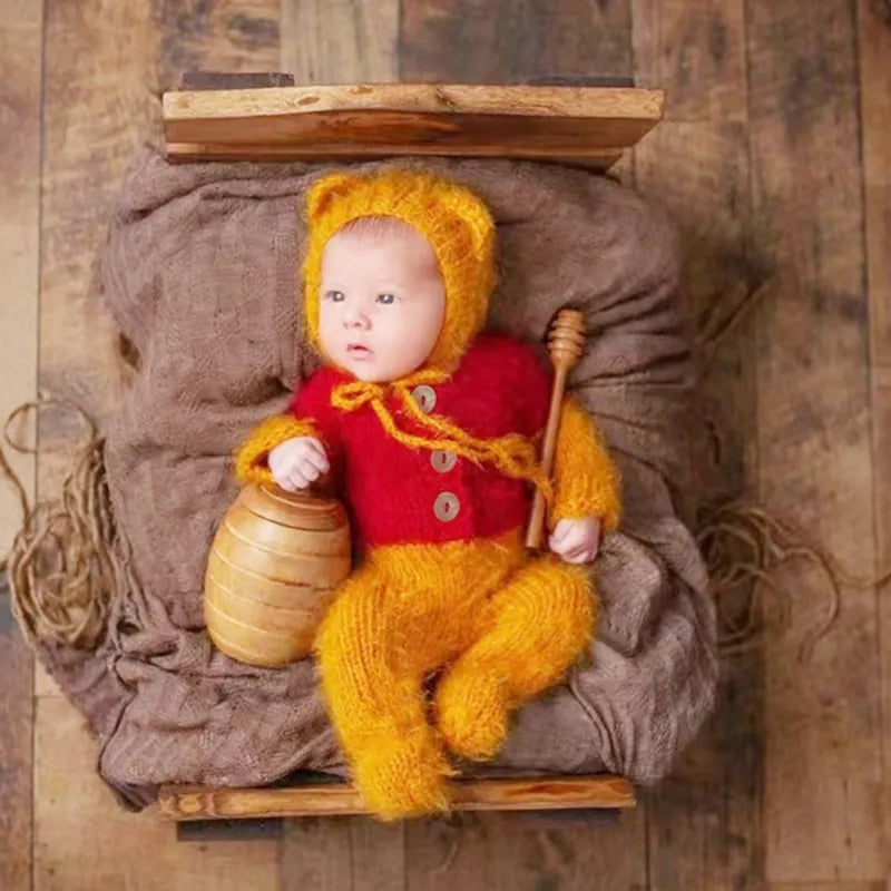 KMK - Winnie The Pooh Mohair Hat & Romper