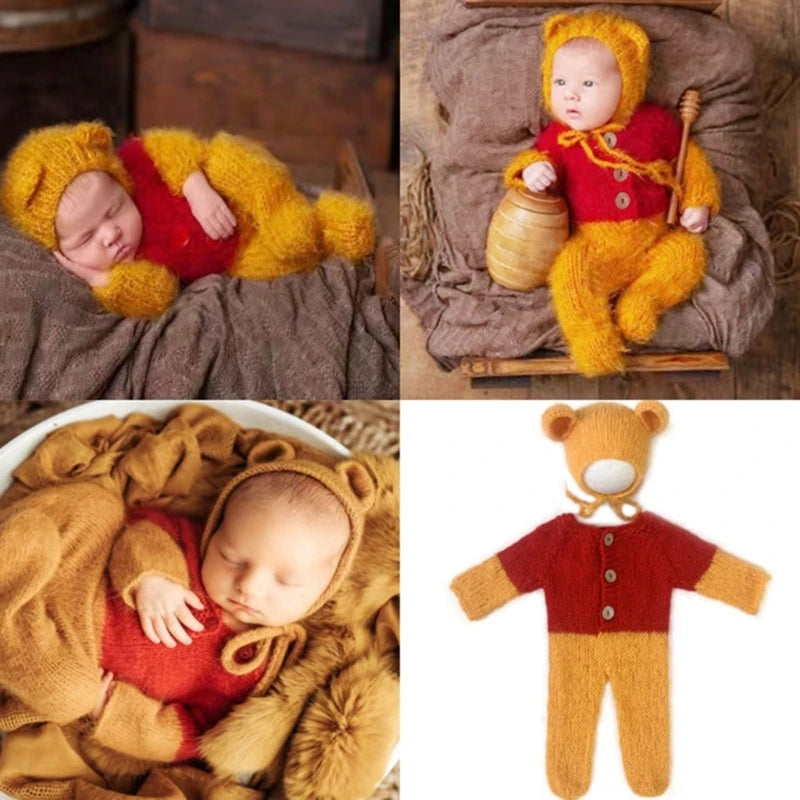 KMK - Winnie The Pooh Mohair Hat & Romper