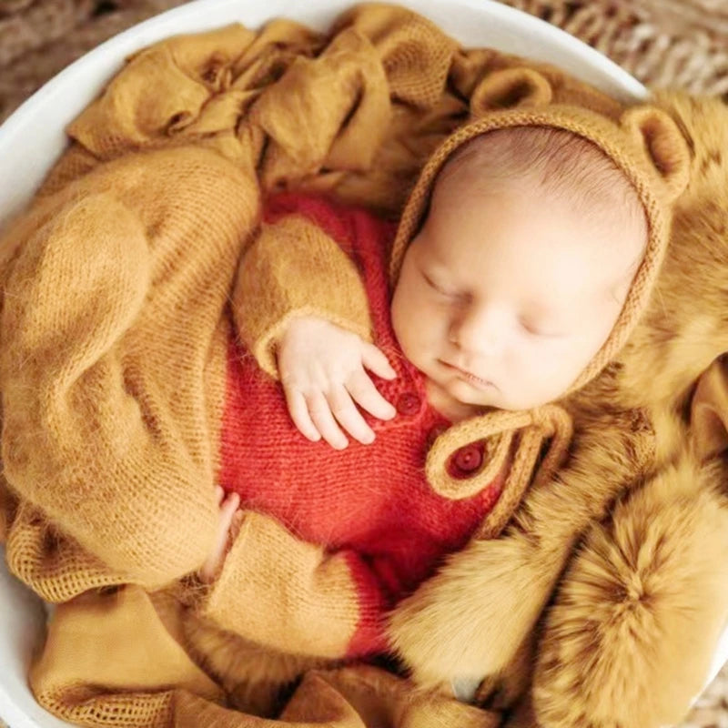 KMK - Winnie The Pooh Mohair Hat & Romper