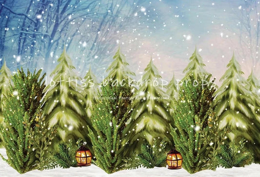 KMK - Winter Christmas Forest Backdrop