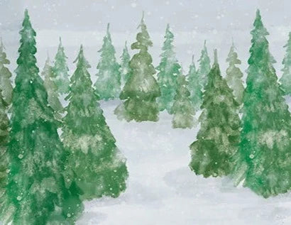 KMK - Winter Pine watercolour backdrop