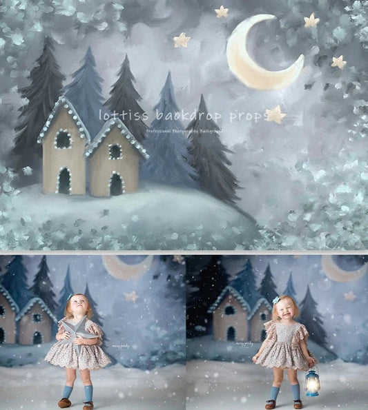 KMK - Winter Snowy Night Backdrop