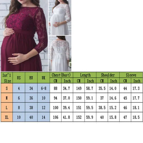 KMK - Womens Maternity Lace Gown