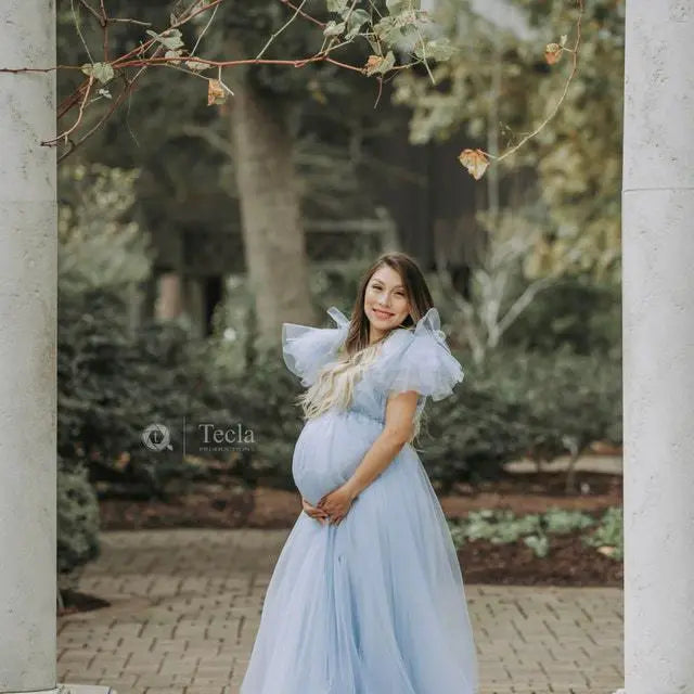 KMK - Womens Maternity Tulle Gown