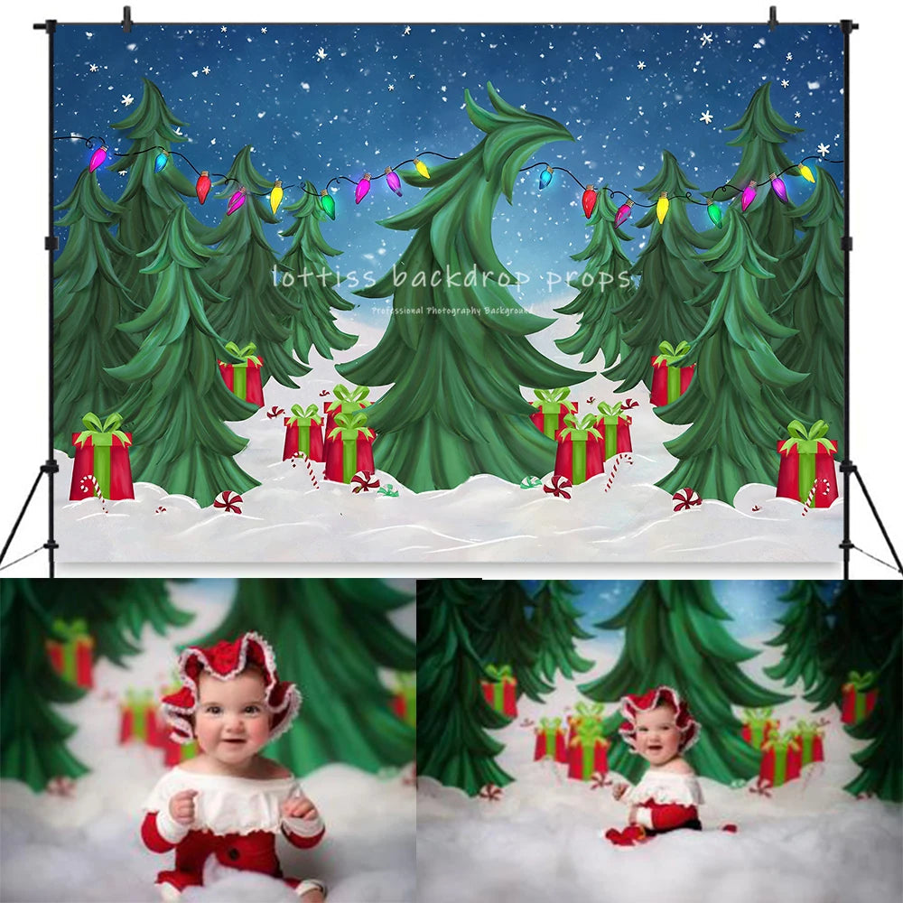 KMK - Xmas Snowy Forest Backdrop