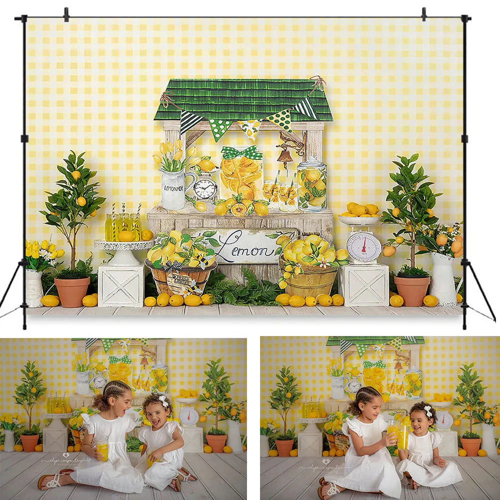 KMK - Yellow Lemon Stand Backdrop