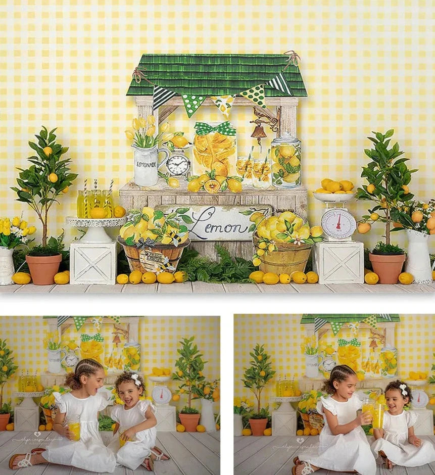 KMK - Yellow Lemon Stand Backdrop